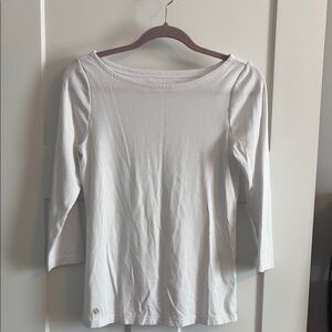 Lilly Pulitzer White Halee 3/4 Sleeve Top EUC Size Medium